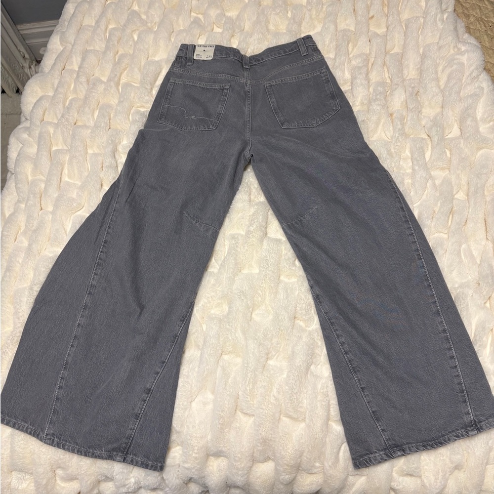 We The Free, Free People Eden Slouchy Wide-leg Jeans Diamond Grey 27.5 - Picture 6 of 12